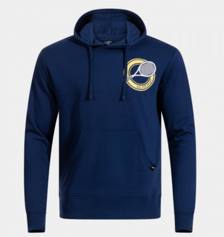 HOODED SWEATSHIRT CHALLENGE BLUE-Pánská tenisová mikina