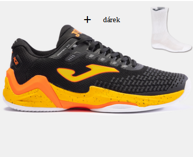 Joma T.ACE 2301 BLACK ORANGE-Pánské tenisové antukové boty