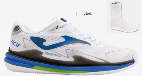 Joma ACE MEN 2402 BLANCO AZUL-Pánské tenisové antukové boty
