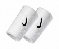 SWOOSH DOUBLE-WIDE WRISTBANDS/WHITE