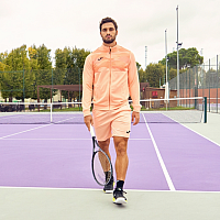 COURT FULL ZIP SWEATSHIRT ORANGE-Pánská tenisová mikina