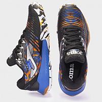 Joma POINT MEN 2401 NEGRO NARANJA-Pánské tenisové antukové boty