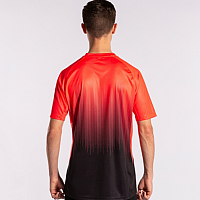 TIGER IV SHORT SLEEVE T-SHIRT BLACK FLUOR CORAL-Pánské tenisové triko